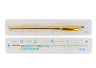 Złote, luksusowe narzędzia do makijażu permanentnego, ręczne Microblading Pen # 14 # 17 # 18U Typ ostrza